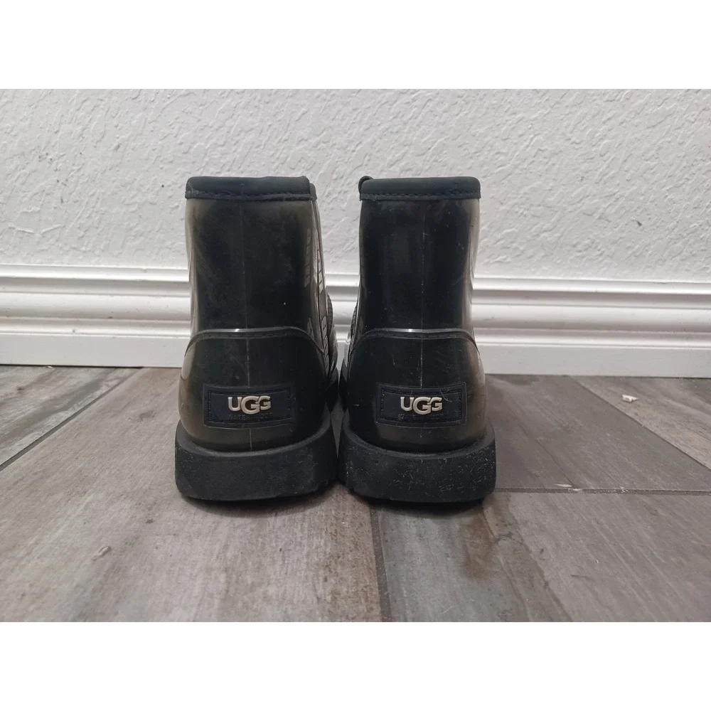 Classic Clear Mini IIWaterproof Slip On Ankle Rain Winter Black Boots Kids Sz 1